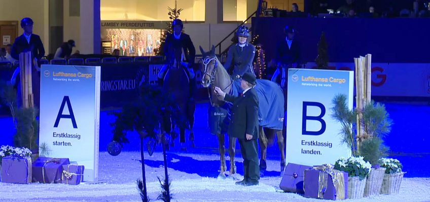 Jessica Mendoza vor Michael Kölz im Eröffnungsspringen von Frankfurt