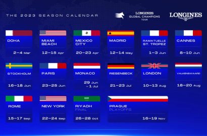 Longines Global Champions Tour: Kalender mit 16 Etappen für 2023