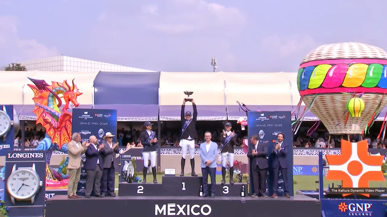 Wieder auf dem Podium bei der Global Champions Tour: Katrin Eckermann diesmal Zweite im Grand Prix in Mexiko hinter Piergiorgio Bucci