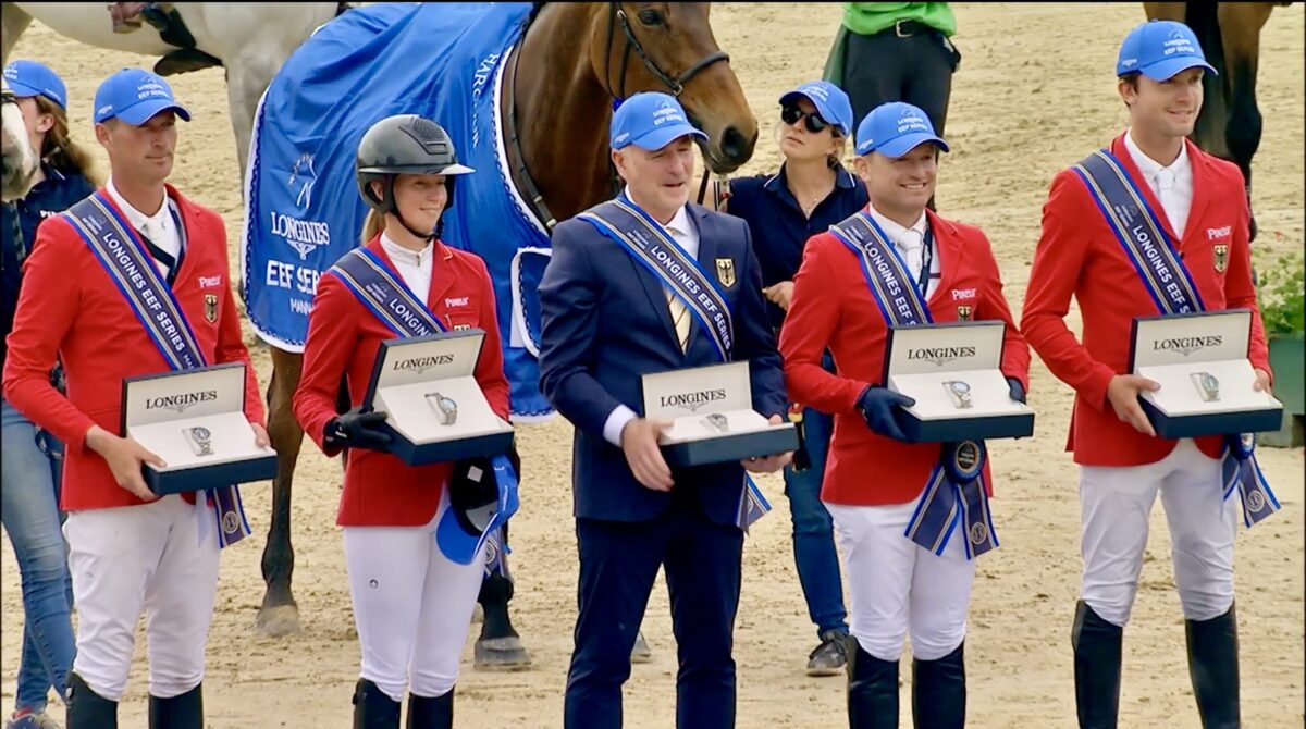 Als Einzige mit Null nach zwei Umläufen: Team Deutschland verteidigt den Titel im EEF Nationscup in Mannheim