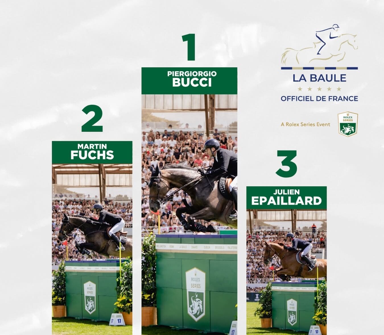 Er hat es schon wieder getan: Piergiorgio Bucci gewinnt nach Rom auch den Rolex Grand Prix in La Baule – Richard Vogel & United Touch S auf Platz 9!
